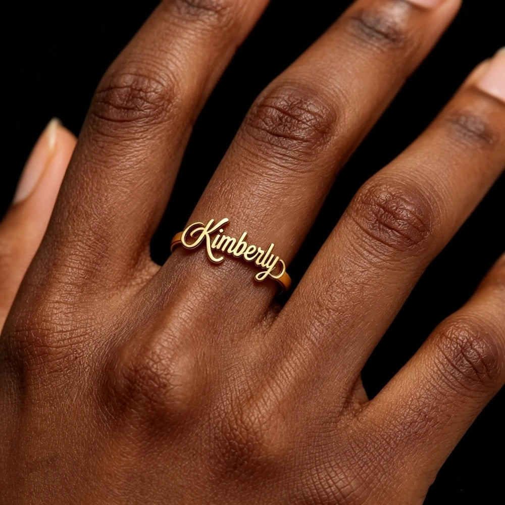 Custom Cursive Name Adjustable Ring Personalized Script Name Rings For Women Couple Name Ring Jewelry Mom Sisters Best Gifts