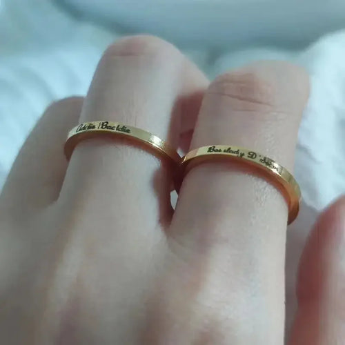 Custom Engraving Name Ring High-end Stainless Steel Jewelry Men's Personalized Customized Rings for Couple Valentines Day Gift