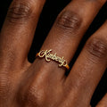 Custom Cursive Name Adjustable Ring Personalized Script Name Rings For Women Couple Name Ring Jewelry Mom Sisters Best Gifts