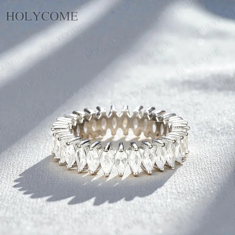 Marquise Cut Custom Moissanite Ring 2x4mm D Color VVS1 Wholesale Price For Ladies Girls Wedding Birthday Party Jewelry Presents